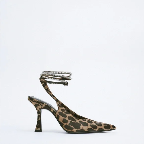 ZARA HIGH-HEELED SLINGBACK INTERCHANGEABLE STRAP SHOES SIZE 6.5(37) - Picture 6 of 10